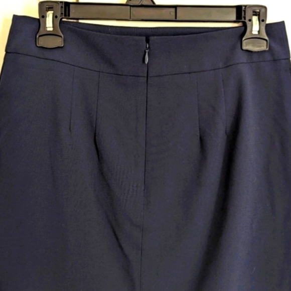 ANN TAYLOR | Factory Navy Blue Lined  Pencil Skirt Size 0 - Picture 3 of 4
